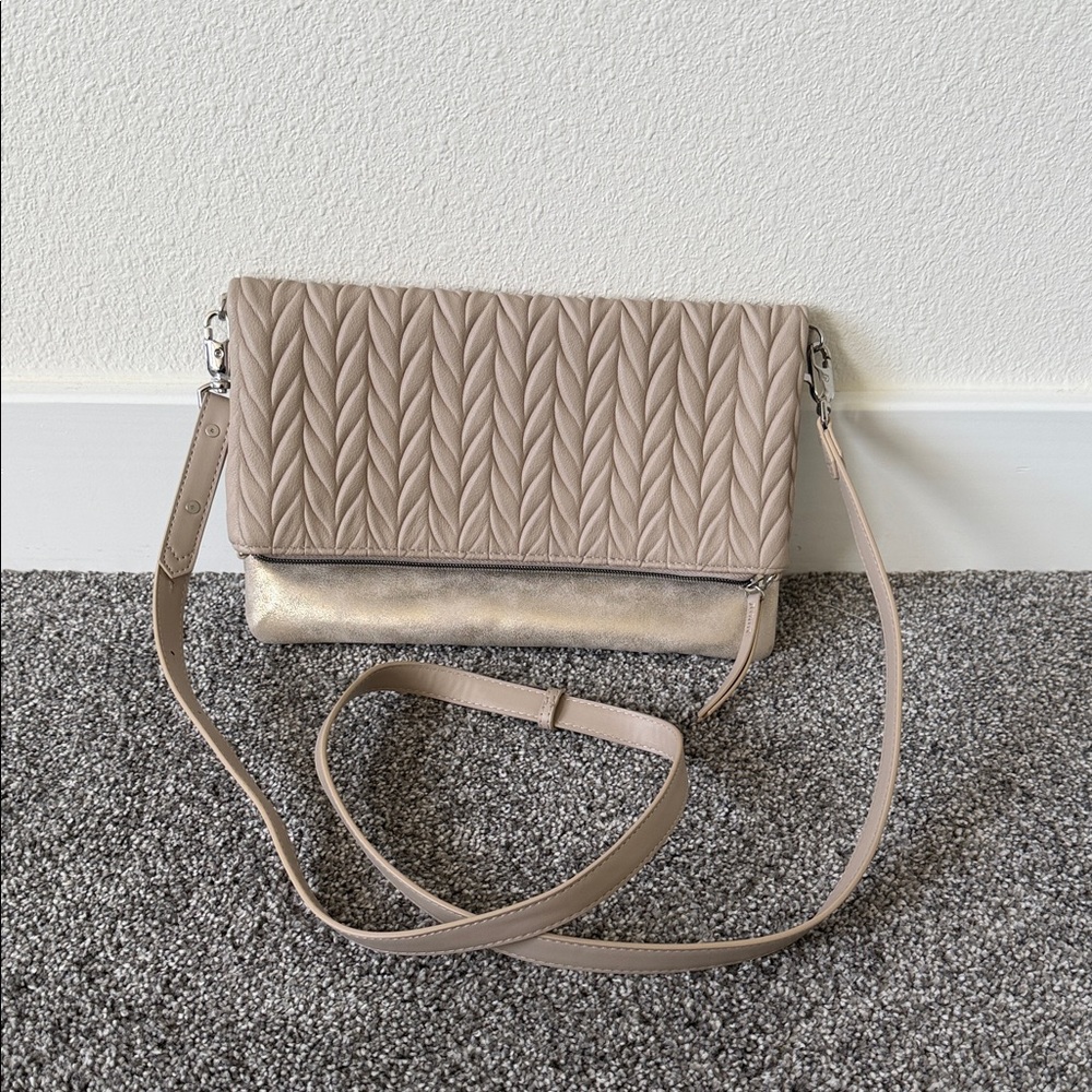 Beige Stella & Dot Waverly Convertible Crossbody Bag